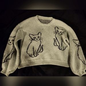 green cat sweater
